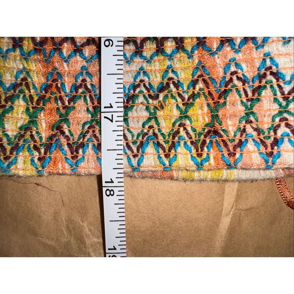 Anthropologie Large Striped Smocked Tank Crop Top Multicolor Boho Cotton V-Neck - Picture 11 of 11